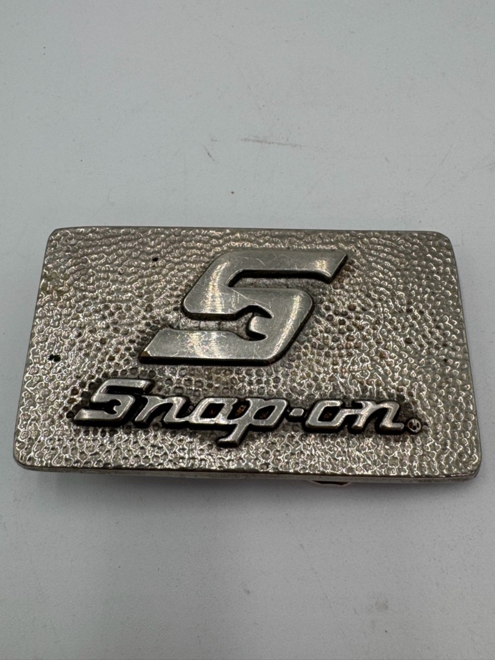 Vintage Snap On Tools Belt Buckle SPP 525 Gold Silver Plate USA Brass